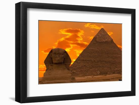 The Sphinx And Great Pyramid, Egypt-Dmitry Pogodin-Framed Premium Photographic Print