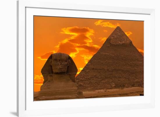 The Sphinx And Great Pyramid, Egypt-Dmitry Pogodin-Framed Photographic Print