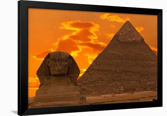 The Sphinx And Great Pyramid, Egypt-Dmitry Pogodin-Framed Photographic Print