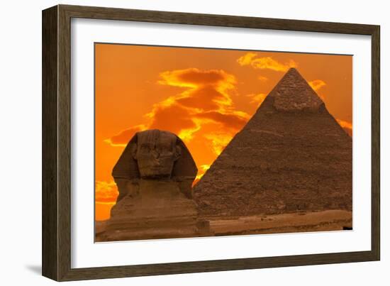 The Sphinx And Great Pyramid, Egypt-Dmitry Pogodin-Framed Photographic Print