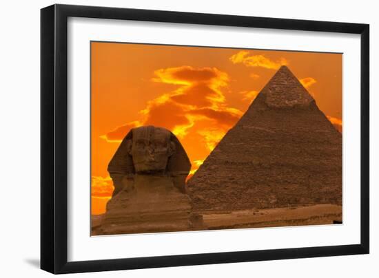 The Sphinx And Great Pyramid, Egypt-Dmitry Pogodin-Framed Photographic Print