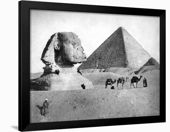 The Sphinx and Pyramid at Giza, Egypt, C1882-null-Framed Giclee Print