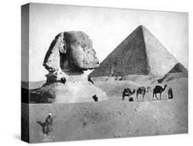 The Sphinx and Pyramid at Giza, Egypt, C1882-null-Stretched Canvas