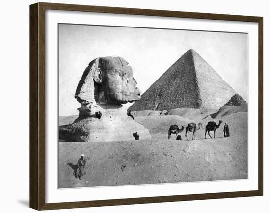 The Sphinx and Pyramid at Giza, Egypt, C1882-null-Framed Giclee Print