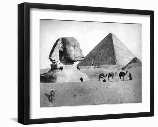 The Sphinx and Pyramid at Giza, Egypt, C1882-null-Framed Giclee Print
