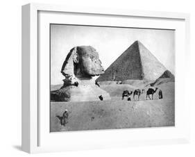 The Sphinx and Pyramid at Giza, Egypt, C1882-null-Framed Giclee Print