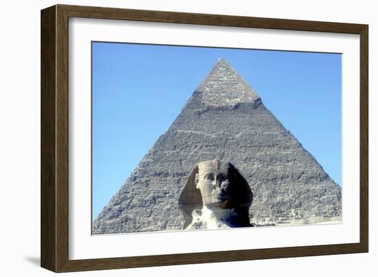 The Sphinx and Pyramid of Khafre (Chephren), Giza, Egypt, 4th Dynasty, 26th Century Bc-CM Dixon-Framed Photographic Print