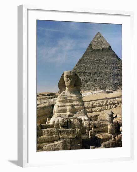 The Sphinx and Pyramid of Pharaoh Chefren-null-Framed Giclee Print