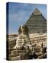 The Sphinx and Pyramid of Pharaoh Chefren-null-Stretched Canvas