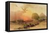 The Sphinx at Giza-David Roberts-Framed Stretched Canvas