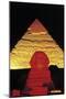 The Sphinx of Giza and Pyramid of Khafre at Night, Giza Necropolis-null-Mounted Photographic Print