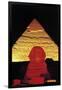 The Sphinx of Giza and Pyramid of Khafre at Night, Giza Necropolis-null-Framed Photographic Print