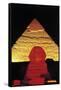 The Sphinx of Giza and Pyramid of Khafre at Night, Giza Necropolis-null-Framed Stretched Canvas