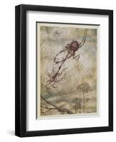 The Spider and the Fly, Illustration from 'Aesop's Fables', Published by Heinemann, 1912-Arthur Rackham-Framed Giclee Print