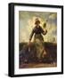 The Spinner, Goatherd of the Auvergne, 1868-69-Jean-Francois Millet-Framed Giclee Print