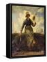 The Spinner, Goatherd of the Auvergne, 1868-69-Jean-Francois Millet-Framed Stretched Canvas