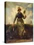 The Spinner, Goatherd of the Auvergne, 1868-69-Jean-Francois Millet-Stretched Canvas