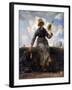 The Spinner, Goatherd of the Auvergne, C1868-1869-Jean Francois Millet-Framed Giclee Print