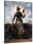 The Spinner, Goatherd of the Auvergne, C1868-1869-Jean Francois Millet-Stretched Canvas