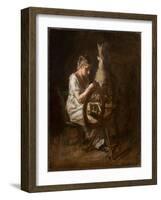 The Spinner (Oil on Canvas)-Thomas Cowperthwait Eakins-Framed Giclee Print