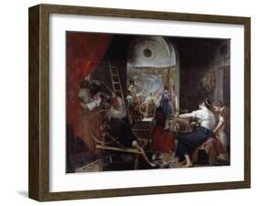 The Spinners or the Fable of Arachne by Diego Velazquez-null-Framed Photographic Print
