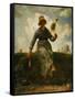 The spinning girl. Oil on canvas.-Jean-François Millet-Framed Stretched Canvas