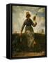 The spinning girl. Oil on canvas.-Jean-François Millet-Framed Stretched Canvas