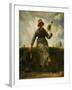 The spinning girl. Oil on canvas.-Jean-François Millet-Framed Giclee Print