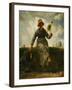 The spinning girl. Oil on canvas.-Jean-François Millet-Framed Giclee Print