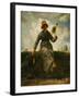 The spinning girl. Oil on canvas.-Jean-François Millet-Framed Giclee Print