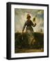 The spinning girl. Oil on canvas.-Jean-François Millet-Framed Giclee Print