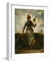 The spinning girl. Oil on canvas.-Jean-François Millet-Framed Giclee Print