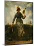 The spinning girl. Oil on canvas.-Jean-François Millet-Mounted Giclee Print