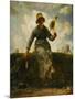 The spinning girl. Oil on canvas.-Jean-François Millet-Mounted Premium Giclee Print