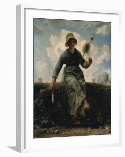 The Spinning Girl-Jean-François Millet-Framed Giclee Print