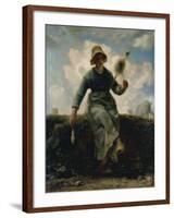 The Spinning Girl-Jean-François Millet-Framed Giclee Print