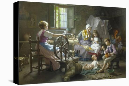 The Spinning Wheel-Giovanni Battista Torriglia-Stretched Canvas