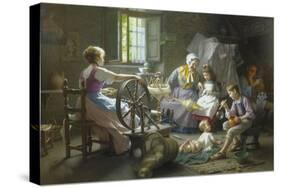 The Spinning Wheel-Giovanni Battista Torriglia-Stretched Canvas