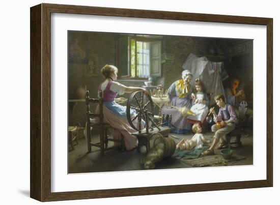 The Spinning Wheel-Giovanni Battista Torriglia-Framed Giclee Print