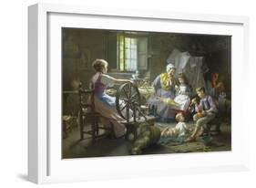 The Spinning Wheel-Giovanni Battista Torriglia-Framed Giclee Print