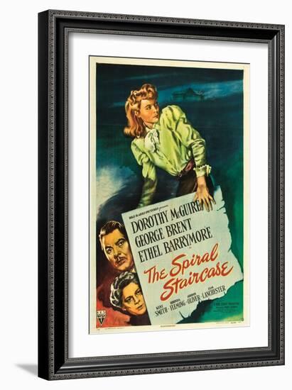 The Spiral Staircase, Dorothy McGuire, George Brent, Ethel Barrymore, 1945-null-Framed Art Print