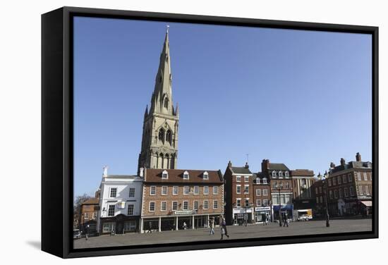 The Spire of St. Mary Magdalene Church Rises over Building on the Market Square-Stuart Forster-Framed Stretched Canvas