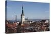 The Spire of St Olaf's Church (St Olav's Church) (Oleviste Kirik) on the City Skyline of Tallinn-Stuart Forster-Stretched Canvas