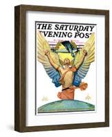 "The Spirit of Aviation," Saturday Evening Post Cover, May 12, 1928-Edgar Franklin Wittmack-Framed Giclee Print