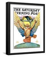 "The Spirit of Aviation," Saturday Evening Post Cover, May 12, 1928-Edgar Franklin Wittmack-Framed Giclee Print