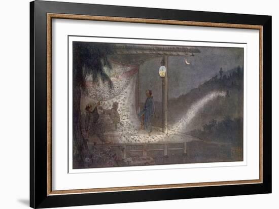 The Spirit of Jimpachi Avenges His Wrongful Death by Manifesting as a Swarm of Fireflies-R. Gordon Smith-Framed Art Print
