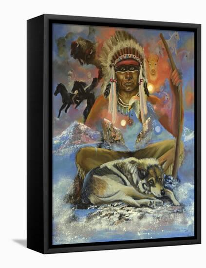 The Spirit of the War Bonnet-Sue Clyne-Framed Stretched Canvas