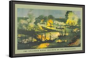 The Splendid Naval Triumph on the Mississippi-null-Framed Stretched Canvas