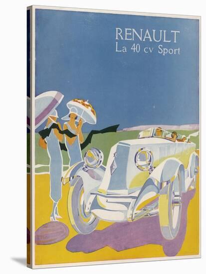 The Splendid Renault on a Fine Summer's Day-null-Stretched Canvas