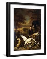 The Spoils of a Hunt with a Hunt Servant and a Black Page Holding a Bay, 1700-Jan Weenix-Framed Giclee Print